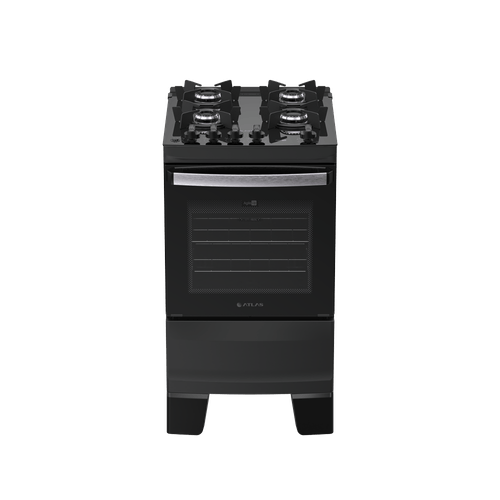 Fogão 4 Bocas Preto com Mesa de Vidro Atlas Agile Up Bivolt