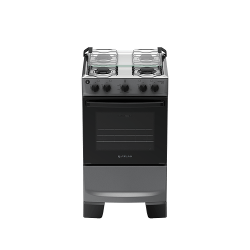 Fogão 4 Bocas Titanium com Mesa Inox Atlas Mônaco Plus Bivolt