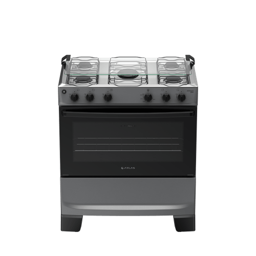 Fogão 5 Bocas Titanium com Mesa Inox Atlas Mônaco Plus Bivolt