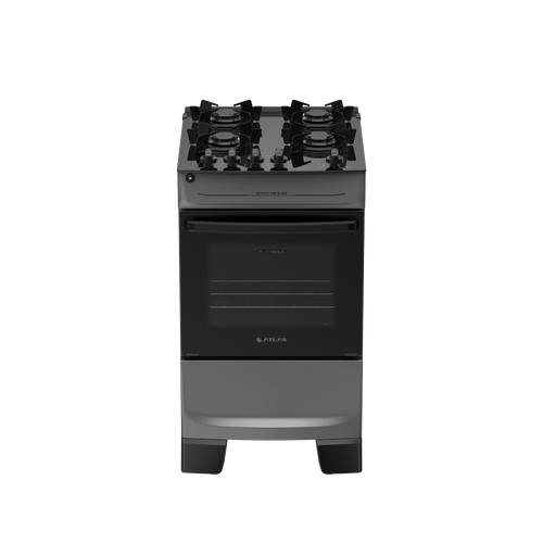 Fogão 4 Bocas Titanium com Mesa de Vidro Atlas Mônaco Top Glass Bivolt
